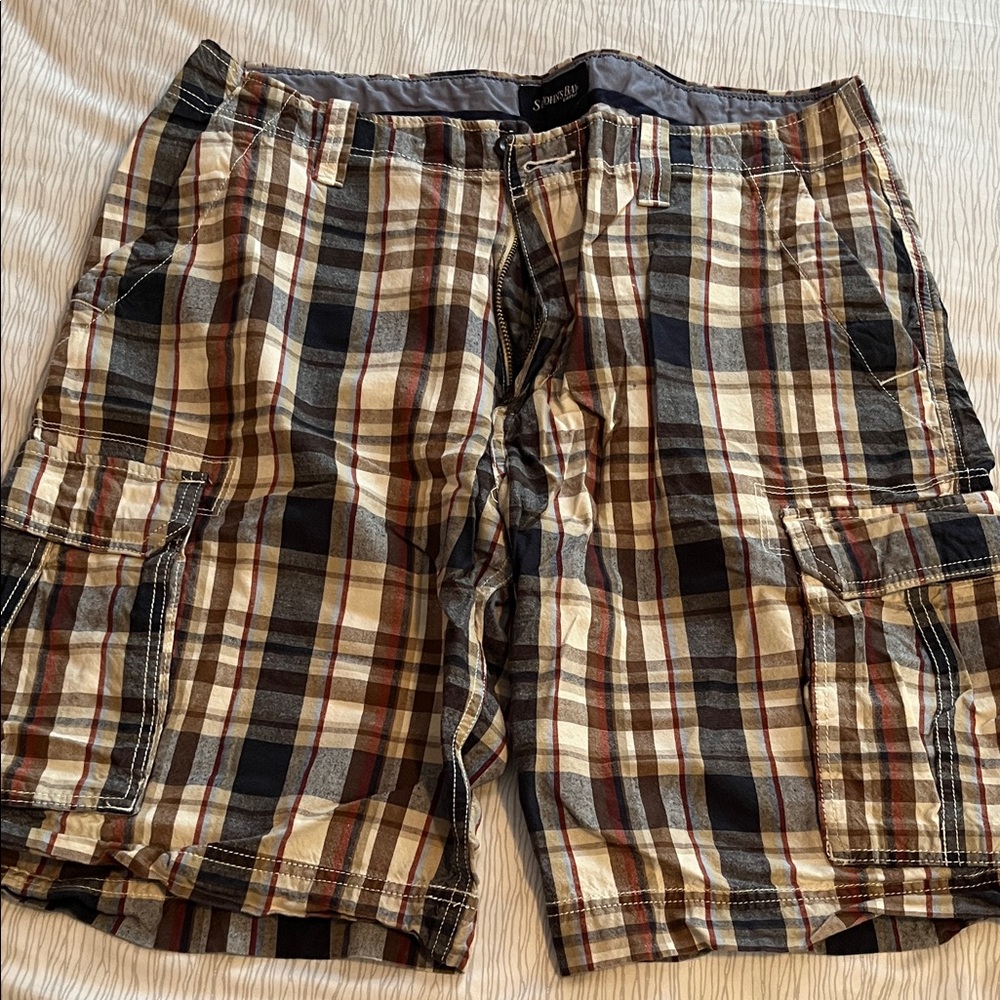 St. John's Bay Multicolor Plaid Cargo Shorts